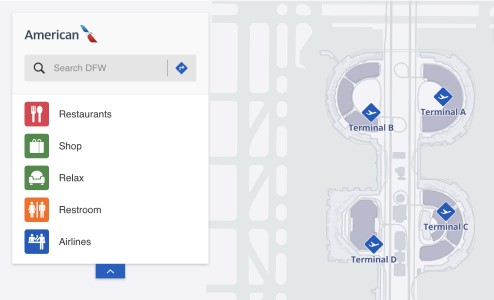 Interactive airport map for DFW